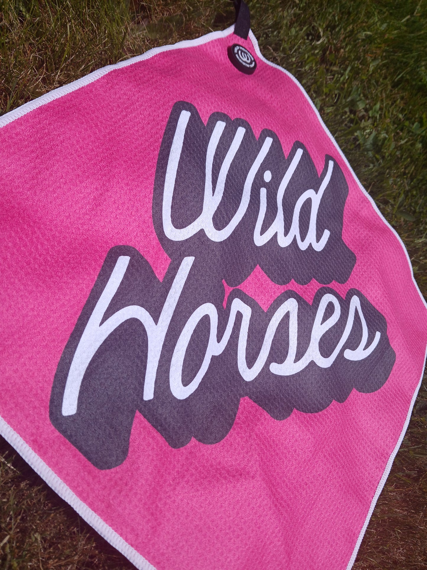 Large Logo Magnetic Golf Towel - Pink