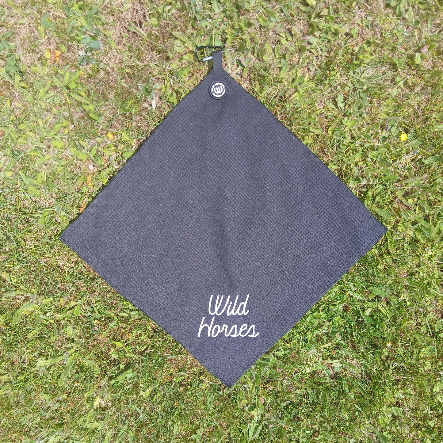Small Logo Magnetic Golf Towel - Black