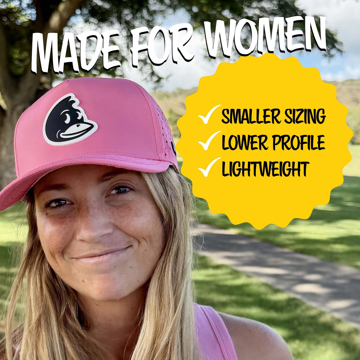 Our ladies hats are built specially for women, with smaller sizing.