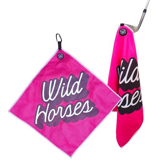 Large Logo Magnetic Golf Towel - Pink