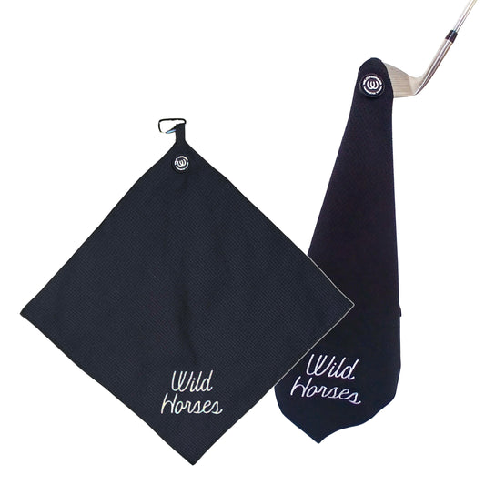 Small Logo Magnetic Golf Towel - Black